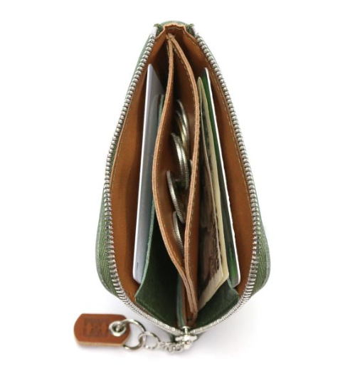 Cramp Italian Shrink Leather L-Zip Short Wallet