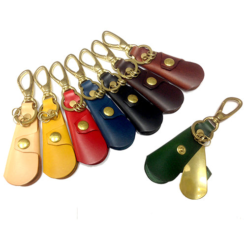 Cramp Italian Leather Shoehorn Keychain
