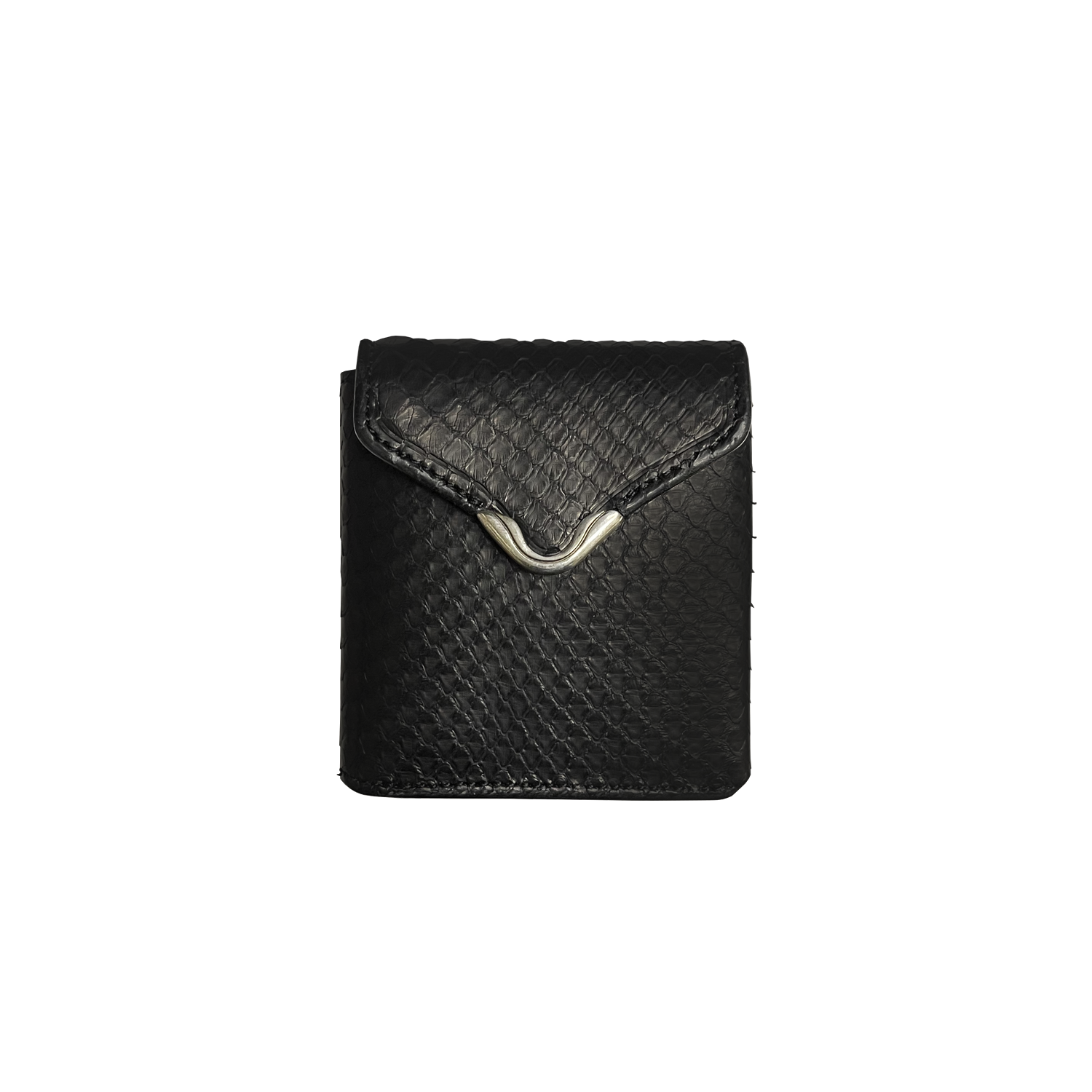 Black Python Garson Slim Wallet[Cr-928BP]