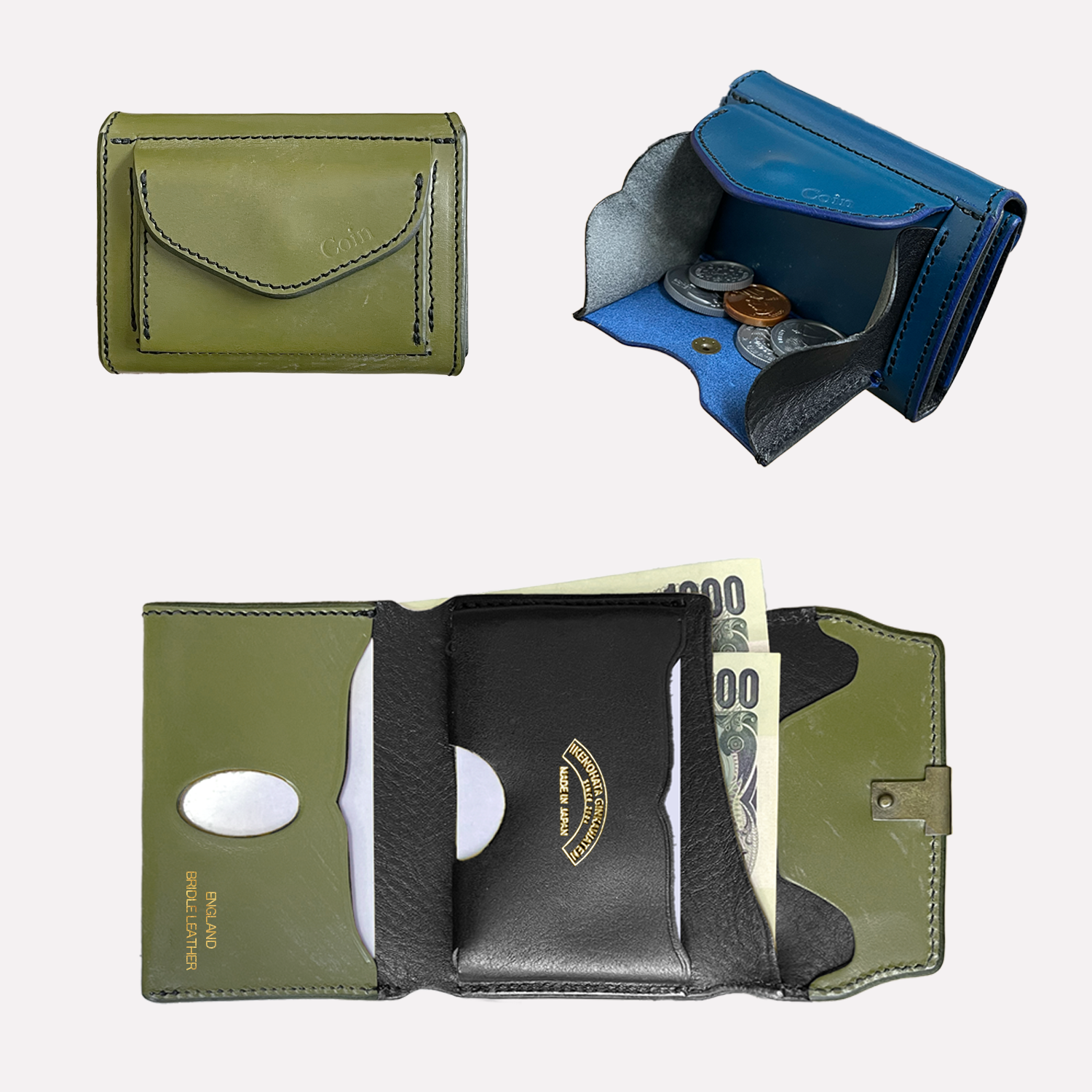Dual Bridle Leather Compact Wallet [HeadShop Limited]